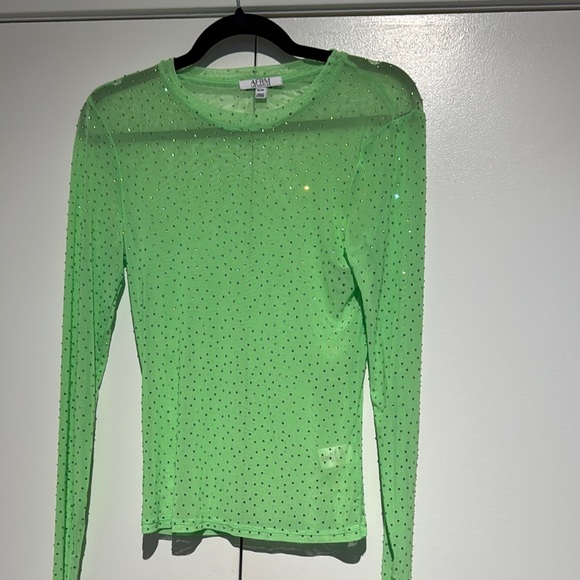 Tops - Brat Lime Green Crystal top